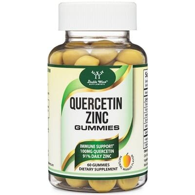 Кверцетин + Цинк Double Wood Quercetin + Zinc Gummies, 60 жувальних цукерок
