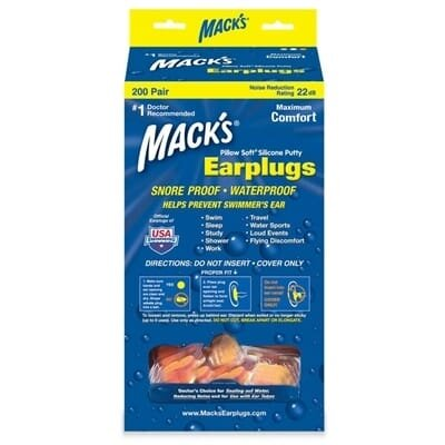 Беруші вкладки вушні MACK'S Pillow Soft 206 силіконові помаранчеві, 200 пар