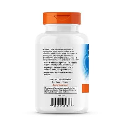 Альфа-ліпоєва кислота Doctor's Best Alpha-Lipoic Acid 300 мг, 180 капсул