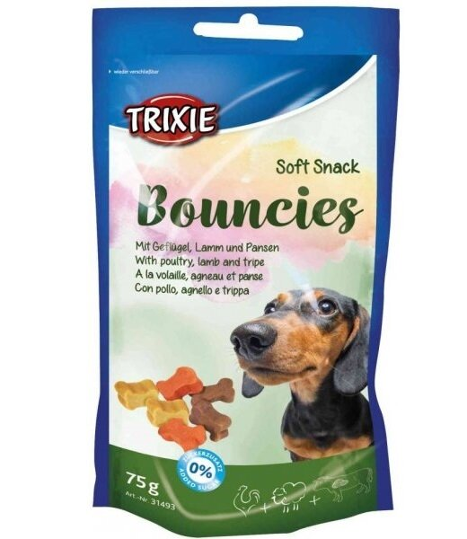 Ласощі-вітаміни для собак Trixie 31493 Bouncies ягня, шлунок, 75 г