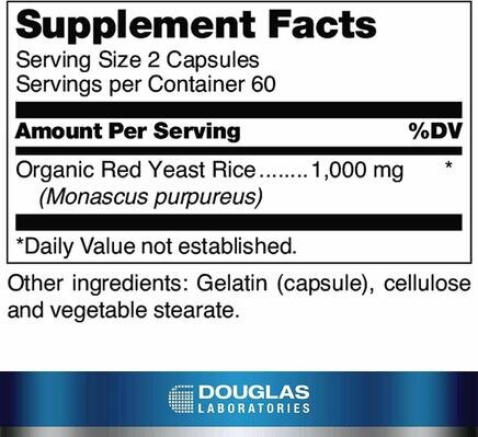 Ферментований червоний дріжджовий рис Douglas Laboratories Beni-Koji RYR, 120 капсул