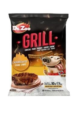 Ласощі для собак Dr.Zoo Grill Жувальні смужки зі смаком стейка на грилі, 50 г