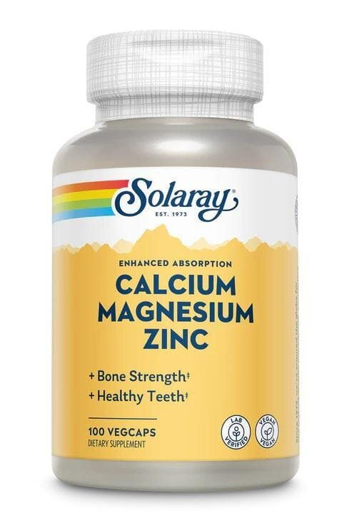 Мінеральний комплекс Solaray Calcium Magnesium Zinc, 100 веганських капсул