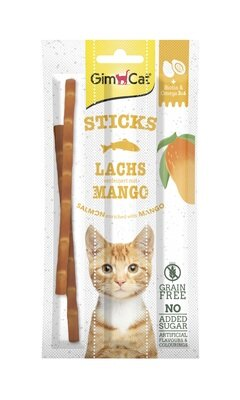 Ласощі для кішок GimCat Superfood Duo-Sticks палички з лососем і манго, 3 штуки