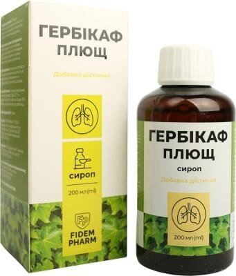 Гербікаф Fidem Pharm Плющ сироп по 200 мл у флак.