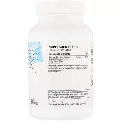 Цинк Піколінат 30 мг Thorne Research Zinc Picolinate капсули №180