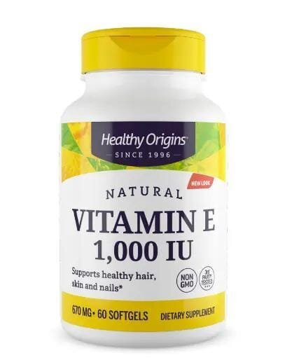 Вітамін Е Healthy Origins Vitamin E 1000 МО, 60 гелевих капсул