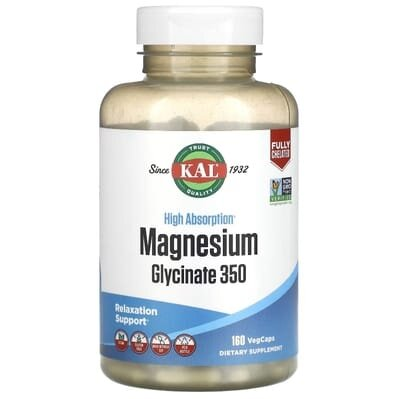 Магнію гліцинат KAL Magnesium Glycinate 350 мг, 160 веганських капсул