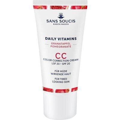 Крем Sans Soucis Daily Vitamins CC Гранат SPF20 коректор від втоми шкіри обличчя, 30 мл
