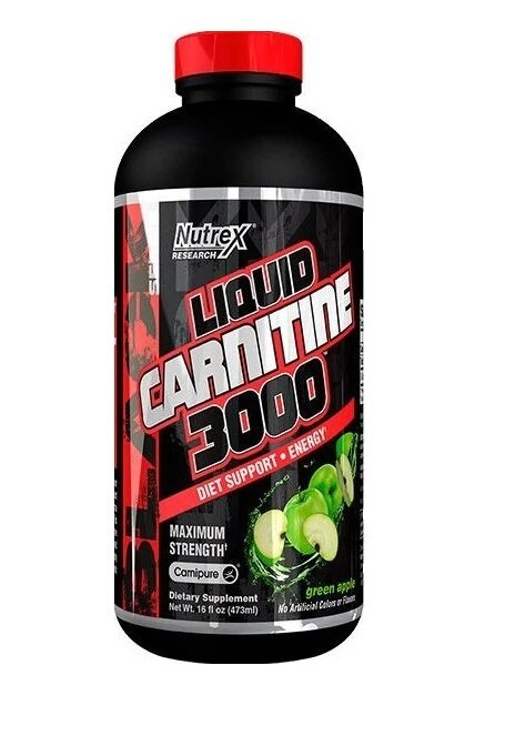 Жироспалювач Nutrex Research Liquid L-Carnitine 3000 Green Apple, 480 мл