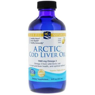 Риб'ячий жир з печінки тріски Nordic Naturals Arctic Cod Liver Oil смак лимону, 237 мл