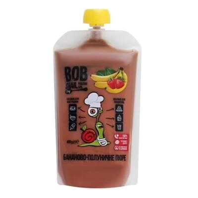 Пюре фруктове Bob Snail Chef бананово-полуничне, 400 г