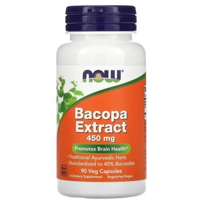 Бакопи екстракт NOW Bacopa Extract 450 мг вег. капсули №90