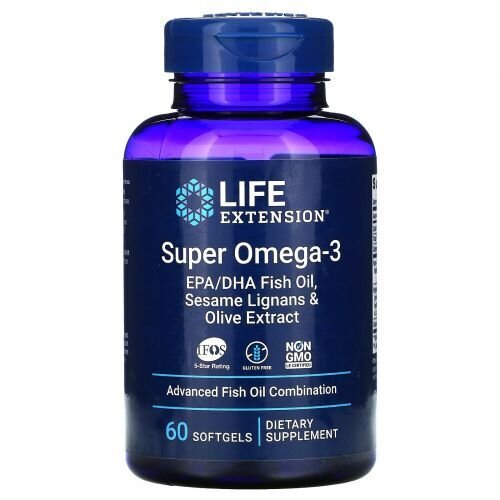 Супер Омега-3 Life Extension Omega Foundations Super Omega-3, 60 желатинових капсул