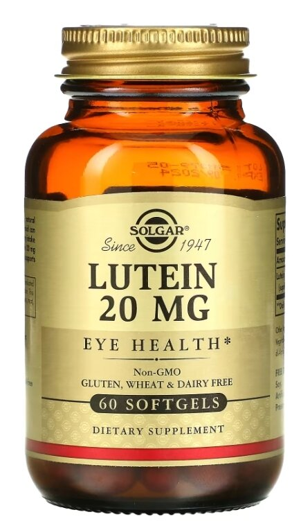 Лютеїн Solgar Lutein 20 мг м'які капсули №60