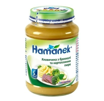 Пюре м'ясо-овочеве Hame Hamanek Яловичина з брокколі і картопляним пюре, 190 г