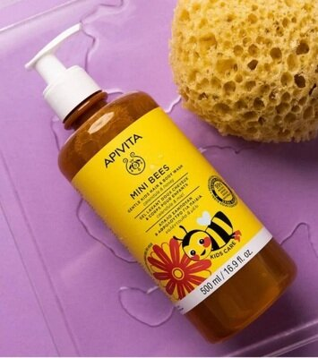 Гель дитячий Apivita Mini Bees для волосся та тіла, 500 мл