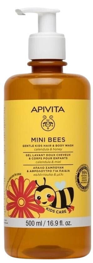 Гель дитячий Apivita Mini Bees для волосся та тіла, 500 мл