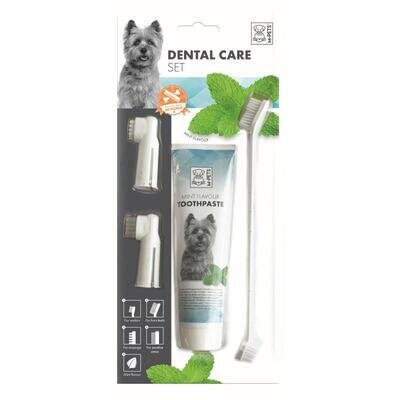 Набір для догляду за зубами M-Pets Dental Care Set для собак із зубною пастою зі смаком м'яти