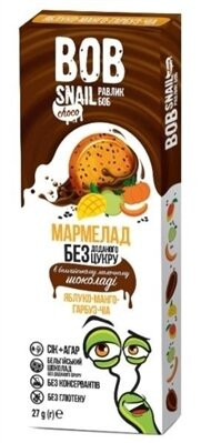 Мармелад Bob Snail Choсo Яблуко-манго-гарбуз-чіа в бельгійському молочному шоколаді, 27 г