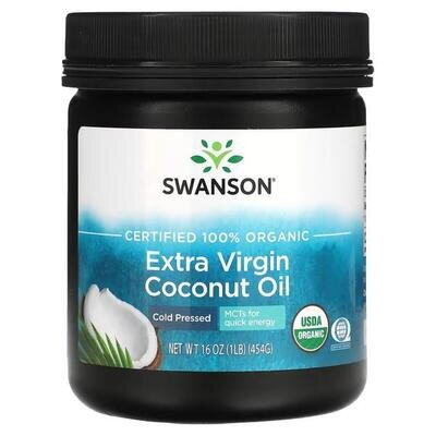Кокосова олія Swanson Coconut Oil Extra Virgin 100% Organic, 454 г