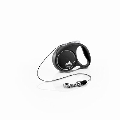 Повідець-рулетка Flexi Black Design XS трос 3m/8кг чорний 33203