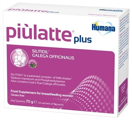 Диєтична добавка Humana Piulatte plus (14 саше по 5 г), 70 г