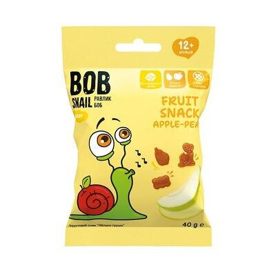 Снек Bob Snail Baby фруктовий для дітей з 12 місяців Яблуко-Груша, 40 г