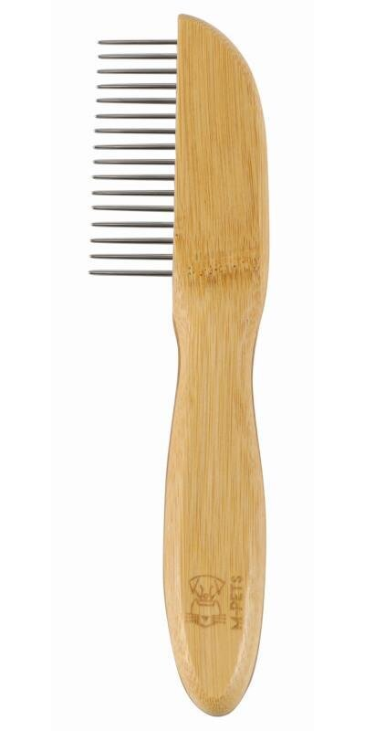 Гребінець M-Pets Bamboo Regular Comb with Rotating Teeth з зубцями, що обертаються, з бамбука для собак та котів, 16 зубчиків