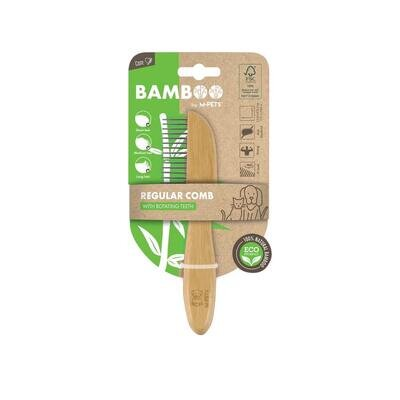 Гребінець M-Pets Bamboo Regular Comb with Rotating Teeth з зубцями, що обертаються, з бамбука для собак та котів, 16 зубчиків