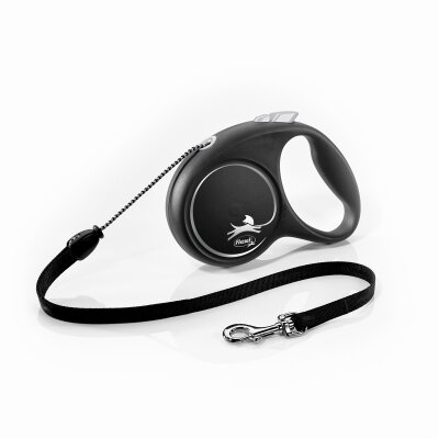 Повідець-рулетка Flexi Black Design M трос 5m/20кг чорний 33401