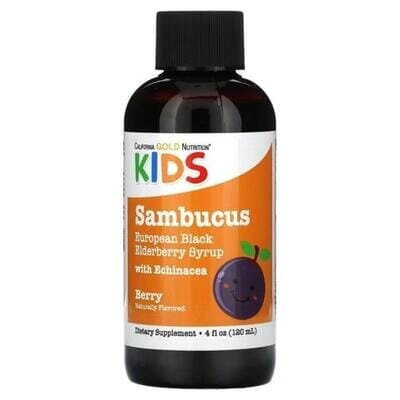 Бузина для дітей California Gold Nutrition Sambucus Elderberry сироп, 120 мл
