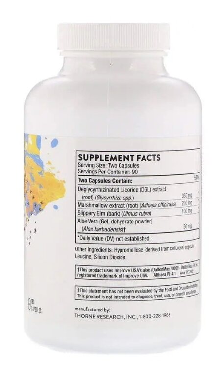 Підтримка шлунку Thorne Research GI-Relief, 180 капсул