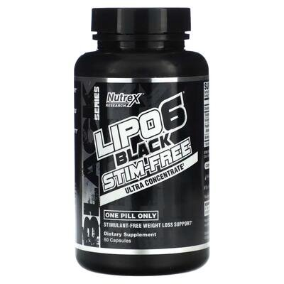 Жироспалювач Nutrex Research Lipo-6 Black UC Stim-Free, 60 капсул