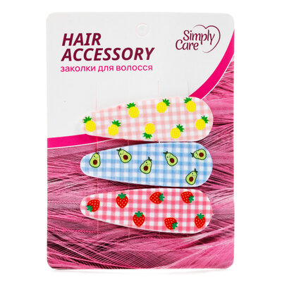Заколки для волосся Simply Care фрукти, 3 штуки