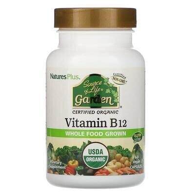 Вітамін В-12 Nature's Plus Source of Life Garden Vitamin B12 органік, 60 капсул