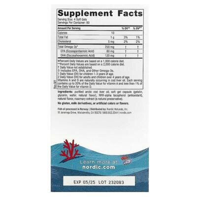 Риб'ячий жир для дітей Nordic Naturals Children's DHA 250 мг, полуниця, міні-капсули м'які №360