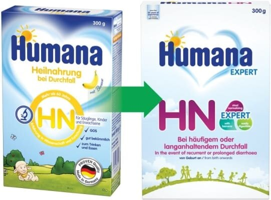 Суміш суха молочна Humana НN Expert з пребіотиками при порушеннях травлення, що супроводжуються діареєю, для дітей від народження і старше, 300 г