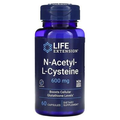 N-Ацетил-L-Цистеїн Life Extension N-Acetyl-L-Cysteine капсули по 600 мг №60