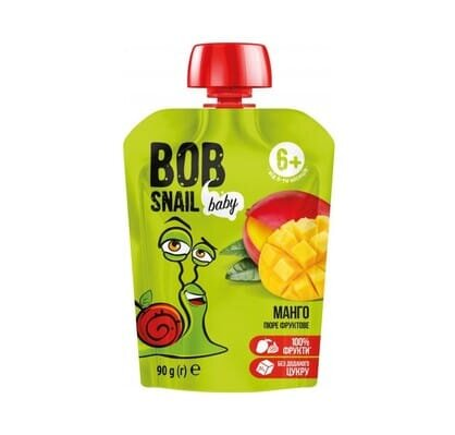 Пюре фруктове Bob Snail Baby для дітей з 6 місяців Манго, 90 г