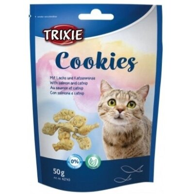 Печиво для кішок Trixie 42743 Cookies з лососем і котячою/м'ятою, 50 г