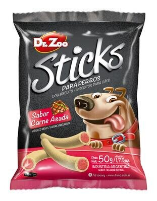 Ласощі для собак Dr.Zoo Sticks Палички зі смаком м’яса на грилі, 50 г