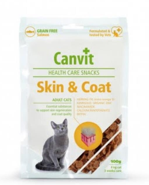 Ласощі для кішок Canvit Skin and Coat, 100 г