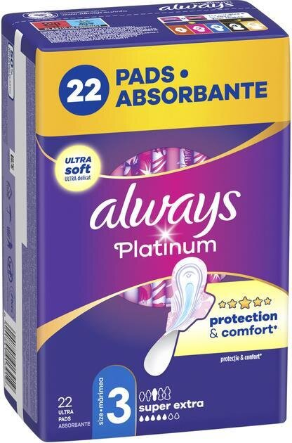 Прокладки гігієнічні Always Platinum Day&Night, 5 крапель, 3 розмір, 22 шт