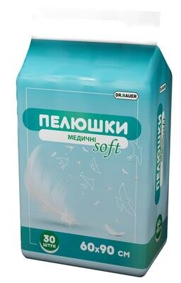 Пелюшки Dr. Bauer Soft одноразові поглинаючі медичні 60 x 90 см, 30 шт