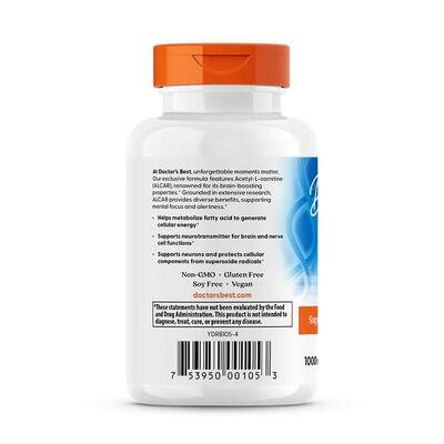 Ацетил-L-карнітин Doctor's Best Acetyl-L-Carnitine, 60 капсул