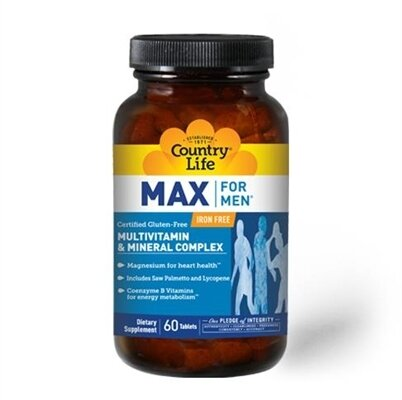 Вітамінно-мінеральний комплекс для чоловіків Country Life Max For Men, без заліза таблетки №60