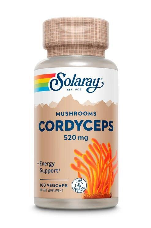 Гриб Кордицепс Solaray Cordyceps 520 мг, 100 вегетаріанських капсул