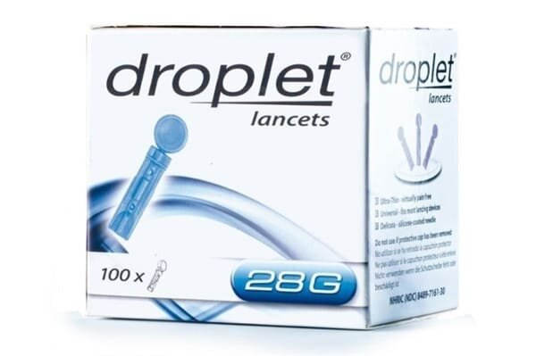 Ланцети Droplet медичні, стерильні G28, 100 штук
