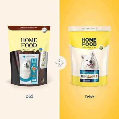 Корм сухий Home Food Hypoallergenic гіпоалергенний для собак середніх порід з білою шерстю з фореллю та рисом, 1,6 кг